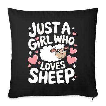 Sheep Sheep Farmer Lamb Farmer - Sofa pillowcase 17,3'' x 17,3'' (45 x 45 cm) - black - Front