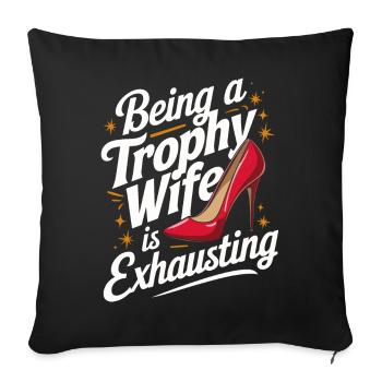 Femme Épouse Partenaire Famille Marié - Housse de coussin décorative 45 x 45 cm - noir - Devant