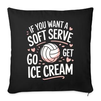 Joueur de volley-ball Joueur de beach-volley S - Housse de coussin décorative 45 x 45 cm - noir - Devant