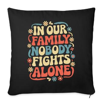 Sensibilisation au cancer Cancer Cancer du sein - Housse de coussin décorative 45 x 45 cm - noir - Devant