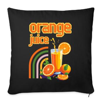 Orange Juice - Sofa pillowcase 17,3'' x 17,3'' (45 x 45 cm) - black - Front