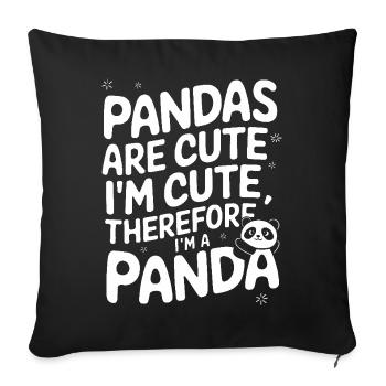 Panda Bear Panda Animal Pandas - Sofa pillowcase 17,3'' x 17,3'' (45 x 45 cm) - black - Front