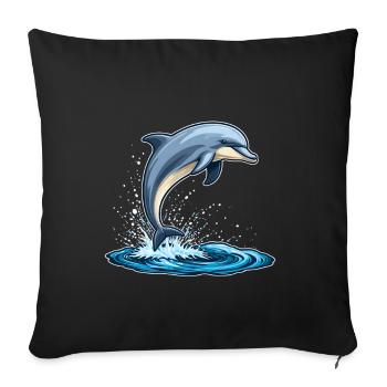 Delfin - Sofakissenbezug 45 x 45 cm - Schwarz - Vorne