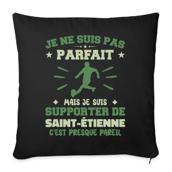I am a supporter of Saint Étienne - Sofa pillowcase 17,3'' x 17,3'' (45 x 45 cm) - black - Front