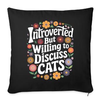Introverti, antisocial, introverti - Housse de coussin décorative 45 x 45 cm - noir - Devant