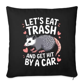 Opossum Possum Animal - Housse de coussin décorative 45 x 45 cm - noir - Devant