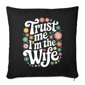 Femme Épouse Partenaire Famille Marié - Housse de coussin décorative 45 x 45 cm - noir - Devant