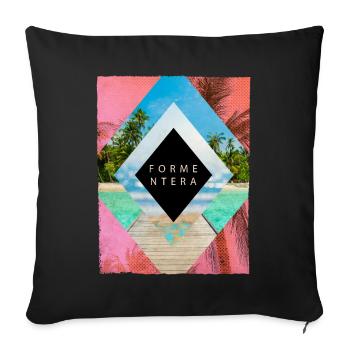 Formentera Sommer Sonne Strand Meer Palmen Urlaub - Sofakissenbezug 45 x 45 cm - Schwarz - Vorne