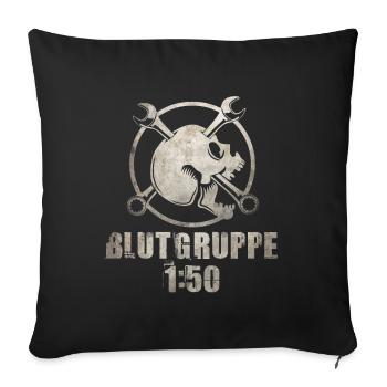 Blutgruppe 1:50 - DDR 2 Takt Power - Sofakissenbezug 45 x 45 cm - Schwarz - Vorne