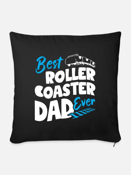 Best Roller Coaster Dad Ever - Sofakissenbezug 45 x 45 cm - Schwarz