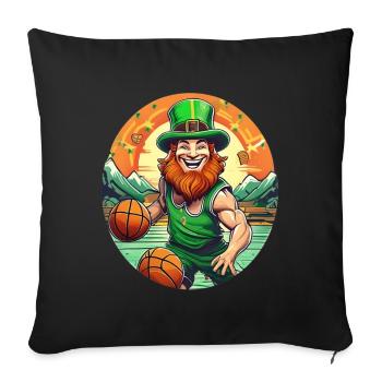 St. Patrick's Day Kleeblatt Basketball - Sofakissenbezug 45 x 45 cm - Schwarz - Vorne