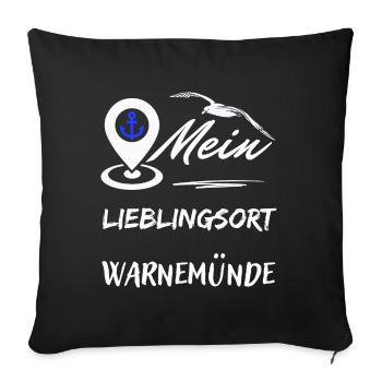 Favourite place Warnemünde-Baltic Sea resort Warnemünde - Sofa pillowcase 17,3'' x 17,3'' (45 x 45 cm) - black - Front