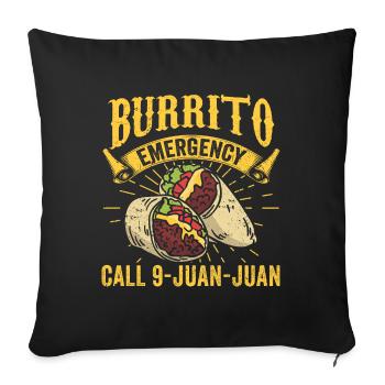 Burrito Emergency Cinco De Mayo Festival Mexican - Sofa pillowcase 17,3'' x 17,3'' (45 x 45 cm) - black - Front
