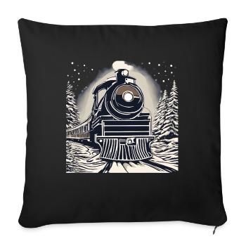 Lokomotive - Sofakissenbezug 45 x 45 cm - Schwarz - Vorne