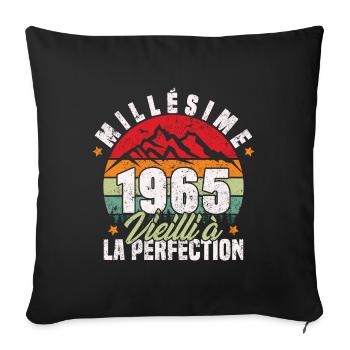 Millésime 1965, Cadeau D'anniversaire Vintage 1965 - Housse de coussin décorative 45 x 45 cm - noir - Devant