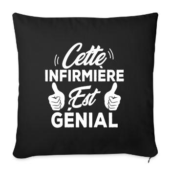Cette infirmière est génial - Housse de coussin décorative 45 x 45 cm - noir - Devant