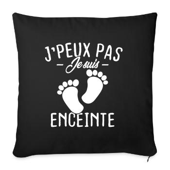 J'peux pas je suis enceinte - Housse de coussin décorative 45 x 45 cm - noir - Devant