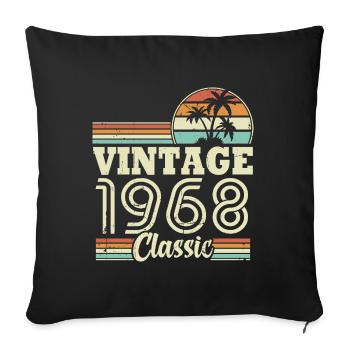 Vintage 1968 Classic, Cadeau D'anniversaire 55 Ans - Housse de coussin décorative 45 x 45 cm - noir - Devant