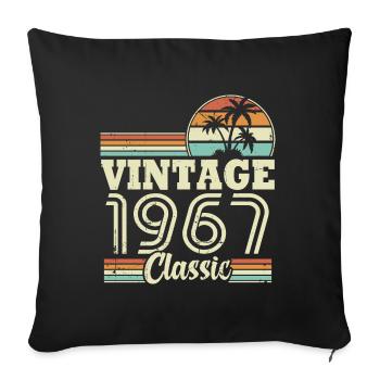 Vintage 1967 Classic, Cadeau D'anniversaire 56 Ans - Housse de coussin décorative 45 x 45 cm - noir - Devant
