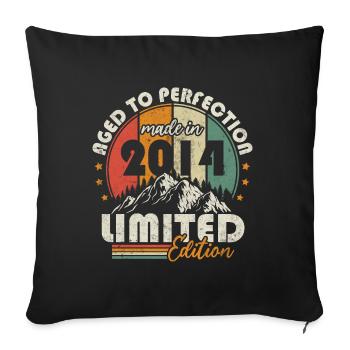 Vintage 2014 retro vintage birthday gift - Sofa pillowcase 17,3'' x 17,3'' (45 x 45 cm) - black - Front