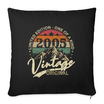 Vintage 2005 Vintage Birthday Gift 18 Years - Sofa pillowcase 17,3'' x 17,3'' (45 x 45 cm) - black - Front