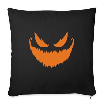 Jack O Lantern Scary Carved Pumpkin Face Halloween - Sofa pillowcase 17,3'' x 17,3'' (45 x 45 cm) - black - Front