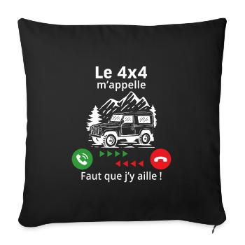 Le 4x4 m'appelle faut que j'y aille - Housse de coussin décorative 45 x 45 cm - noir - Devant