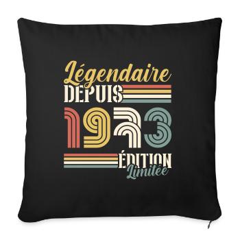 Légendaire Depuis 1973 - Housse de coussin décorative 45 x 45 cm - noir - Devant