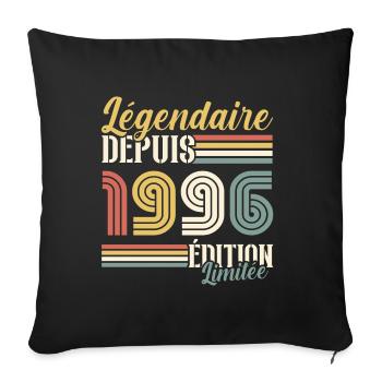 Légendaire Depuis 1996 - Housse de coussin décorative 45 x 45 cm - noir - Devant