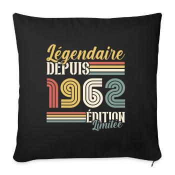 Légendaire Depuis 1962 - Housse de coussin décorative 45 x 45 cm - noir - Devant