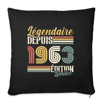 Légendaire Depuis 1963 - Housse de coussin décorative 45 x 45 cm - noir - Devant
