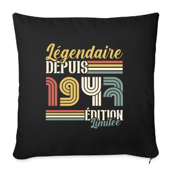 Légendaire Depuis 1947 - Housse de coussin décorative 45 x 45 cm - noir - Devant