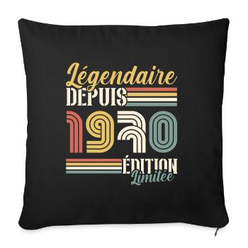 Légendaire Depuis 1970 - Housse de coussin décorative 45 x 45 cm - noir - Devant