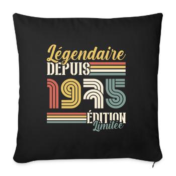 Légendaire Depuis 1975 - Housse de coussin décorative 45 x 45 cm - noir - Devant