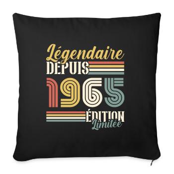 Légendaire Depuis 1965 - Housse de coussin décorative 45 x 45 cm - noir - Devant
