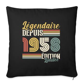 Légendaire Depuis 1958 - Housse de coussin décorative 45 x 45 cm - noir - Devant