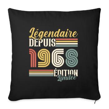 Légendaire Depuis 1968 - Housse de coussin décorative 45 x 45 cm - noir - Devant