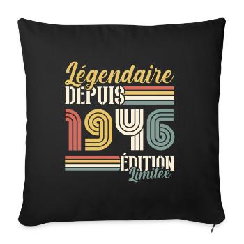 Légendaire Depuis 1946 - Housse de coussin décorative 45 x 45 cm - noir - Devant