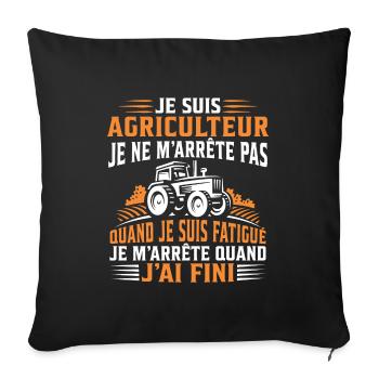 Je suis agriculteur - Housse de coussin décorative 45 x 45 cm - noir - Devant
