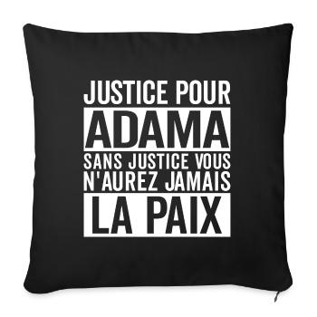 Justice pour ADAMA, Justice pour Adama Traore - Housse de coussin décorative 45 x 45 cm - noir - Devant