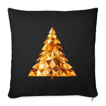 Golden Festive Shine: Radiant Christmas Tree - Sofa pillowcase 17,3'' x 17,3'' (45 x 45 cm) - black - Front