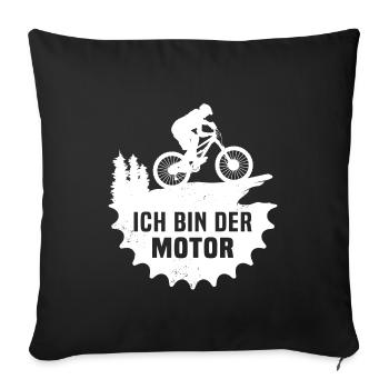 Ich Bin Der Motor Mountainbike - Sofakissenbezug 45 x 45 cm - Schwarz - Vorne