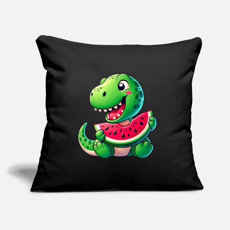 Dino T-Rex Pastèque Fruité Drôle Housse de coussin décorative 45 x 45 cm