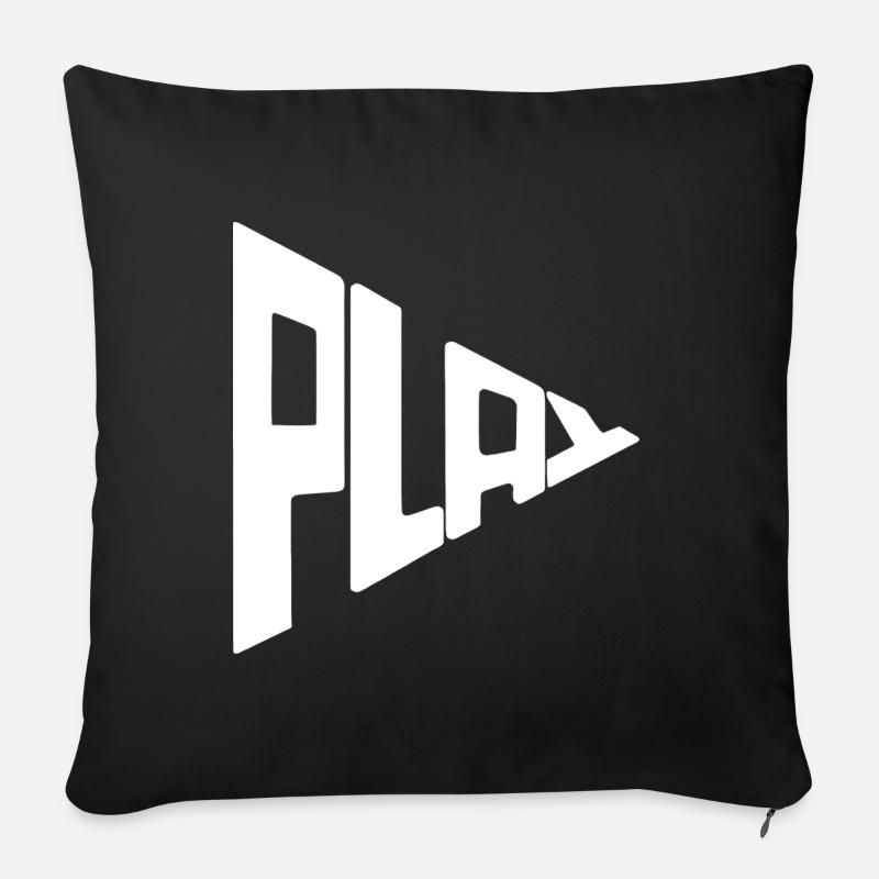 Play - Spiel - Sofakissenbezug 45 x 45 cm - Schwarz