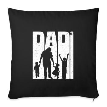 Dad 3 Kids Triple Dad T-shirt Dad 3 Child - Housse de coussin décorative 45 x 45 cm - noir - Devant