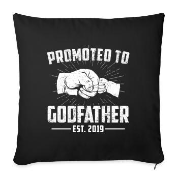 Promoted To Godfather Est. 2019 - Godfather godfather - Sofa pillowcase 17,3'' x 17,3'' (45 x 45 cm) - black - Front