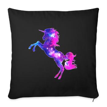 Galaxy Einhorn unicorn space Pferd fantasy Mädchen - Sofakissenbezug 45 x 45 cm - Schwarz - Vorne