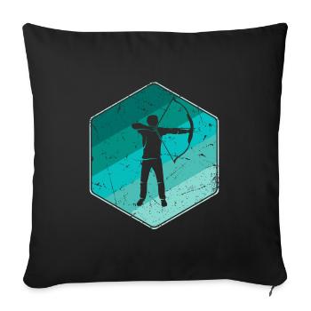 Tir à l’arc Flèche Vintage Archer - Housse de coussin décorative 45 x 45 cm - noir - Devant