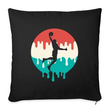 joueur de basket-ball joueur de basket-ball dégoulinant joueur de basket-ball - Housse de coussin décorative 45 x 45 cm - noir - Devant
