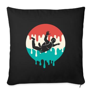 Parachutiste Fallschirmspringer Vintage Parachutisme - Housse de coussin décorative 45 x 45 cm - noir - Devant